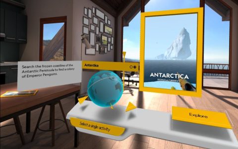 Image of apartment with Antarctica selection from National Geographic Explore VR